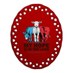 My Hope Is In The Lamb Ceramic Oval Ornament