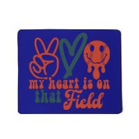 My Heart Is On That Field Retro Gift Peace Love Baseball Gift Mousepad