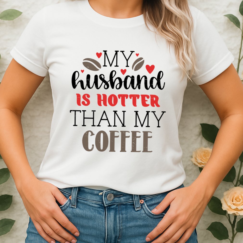 My Husband Is Hotter Than My Coffee Funny Womens T-Shirt