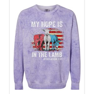 My Hope Is In The Lamb Colorblast Crewneck Sweatshirt