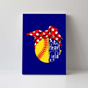 My Heart Is On That Field Tee Baseball Softball Mama Gift Canvas