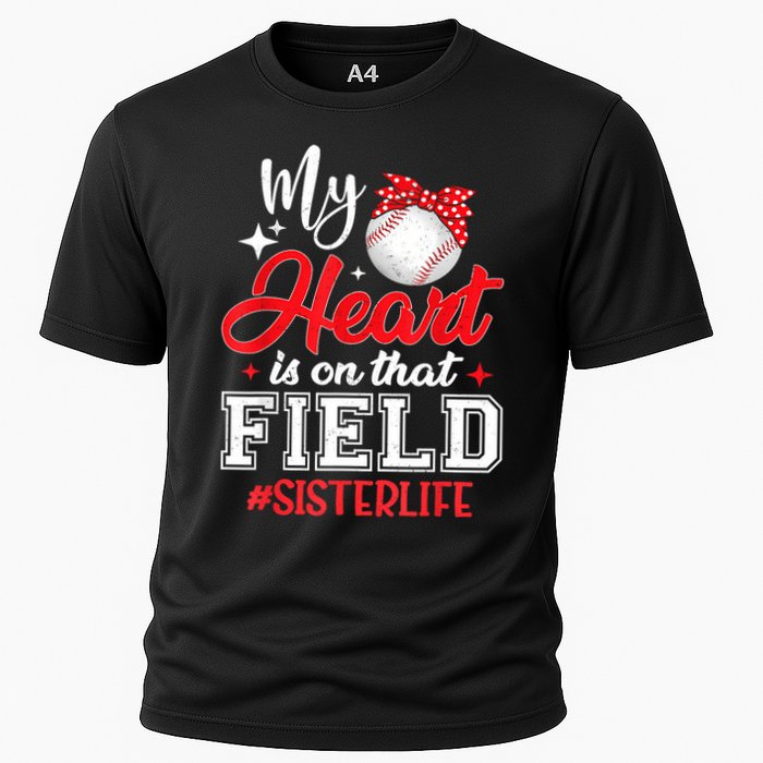 My Heart Is On That Field Baseball Sister Cooling Performance Crew T-Shirt