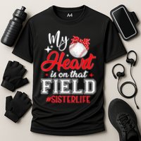 My Heart Is On That Field Baseball Sister Cooling Performance Crew T-Shirt