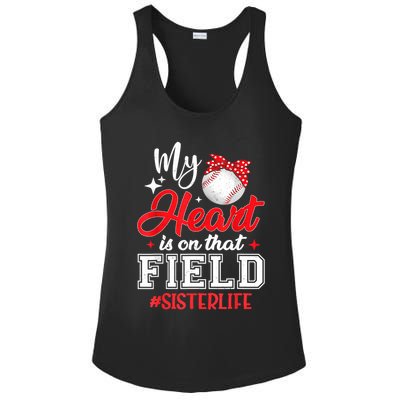 My Heart Is On That Field Baseball Sister Ladies PosiCharge Competitor Racerback Tank