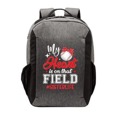 My Heart Is On That Field Baseball Sister Vector Backpack