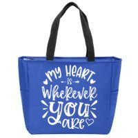 My Heart Is Wherever You Are Gift Zip Tote Bag