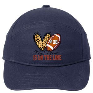 My Heart Is On The Line Number 8 Football American 7-Panel Snapback Hat