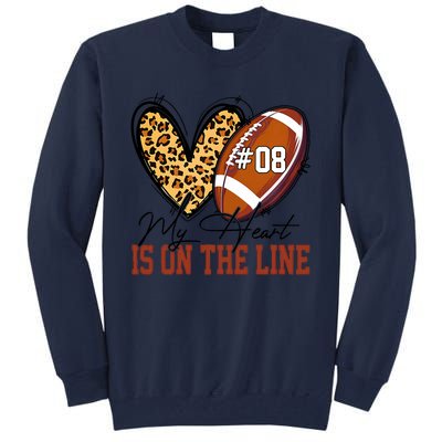 My Heart Is On The Line Number 8 Football American Tall Sweatshirt