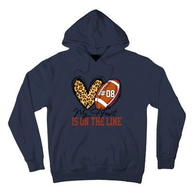 My Heart Is On The Line Number 8 Football American Tall Hoodie