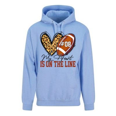 My Heart Is On The Line Number 8 Football American Unisex Surf Hoodie