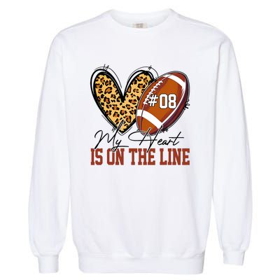 My Heart Is On The Line Number 8 Football American Garment-Dyed Sweatshirt