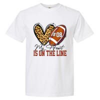 My Heart Is On The Line Number 8 Football American Garment-Dyed Heavyweight T-Shirt