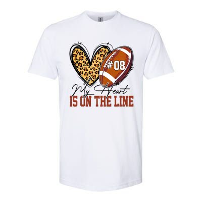 My Heart Is On The Line Number 8 Football American Softstyle CVC T-Shirt