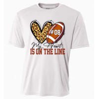 My Heart Is On The Line Number 8 Football American Cooling Performance Crew T-Shirt