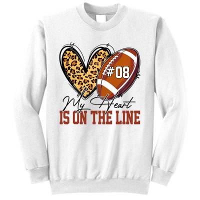 My Heart Is On The Line Number 8 Football American Sweatshirt