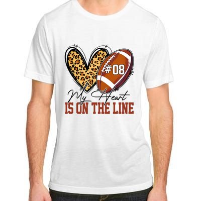 My Heart Is On The Line Number 8 Football American Adult ChromaSoft Performance T-Shirt