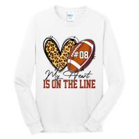 My Heart Is On The Line Number 8 Football American Tall Long Sleeve T-Shirt