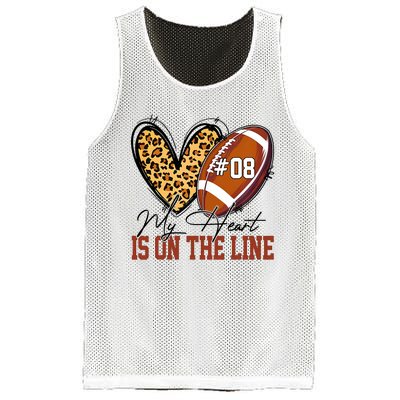 My Heart Is On The Line Number 8 Football American Mesh Reversible Basketball Jersey Tank