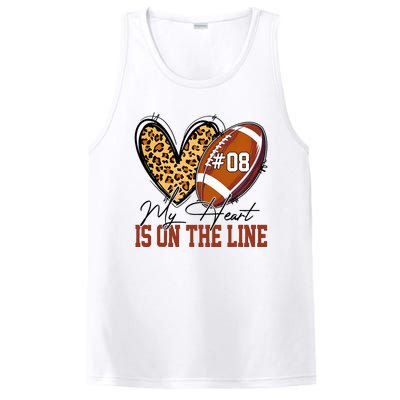 My Heart Is On The Line Number 8 Football American PosiCharge Competitor Tank