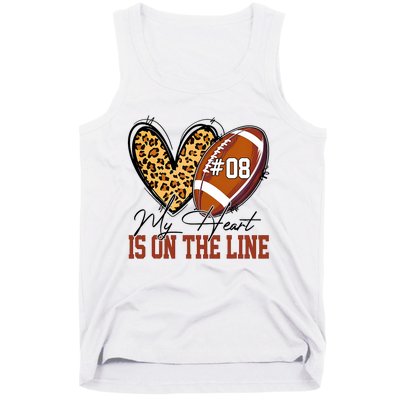 My Heart Is On The Line Number 8 Football American Tank Top