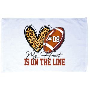 My Heart Is On The Line Number 8 Football American Microfiber Hand Towel