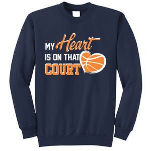 My Heart is on that Court Basketball Dad funny gift for  Sweatshirt