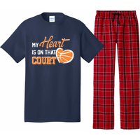 My Heart is on that Court Basketball Dad funny gift for  Pajama Set