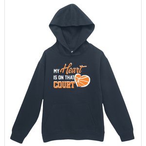 My Heart is on that Court Basketball Dad funny gift for  Urban Pullover Hoodie