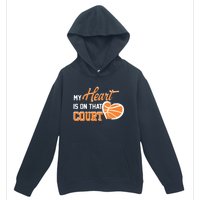 My Heart is on that Court Basketball Dad funny gift for  Urban Pullover Hoodie