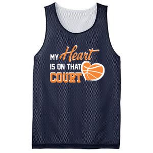 My Heart is on that Court Basketball Dad funny gift for  Mesh Reversible Basketball Jersey Tank