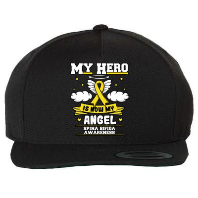 My Hero Is Now My Angel Spina Bifida Awareness Warrior Gift Wool Snapback Cap