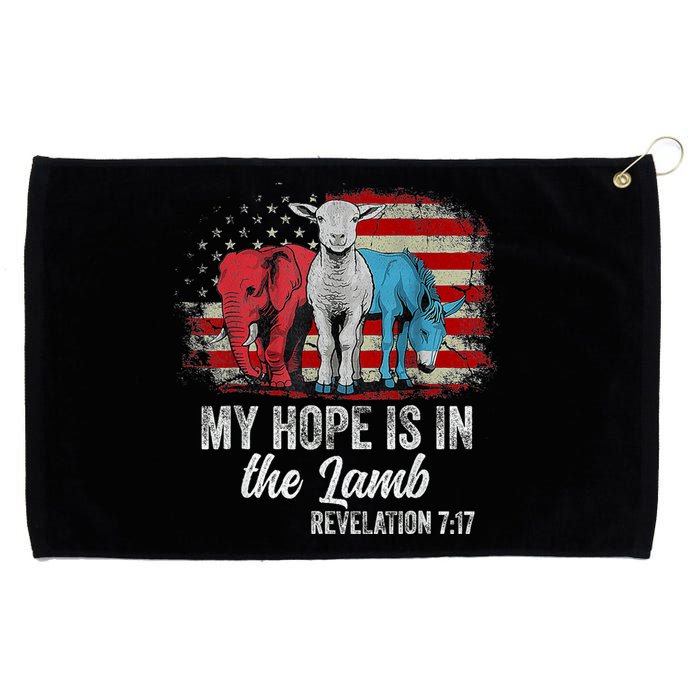 My Hope Is In The Lamb Scripture Elephant Donkey Us Flag Grommeted Golf Towel