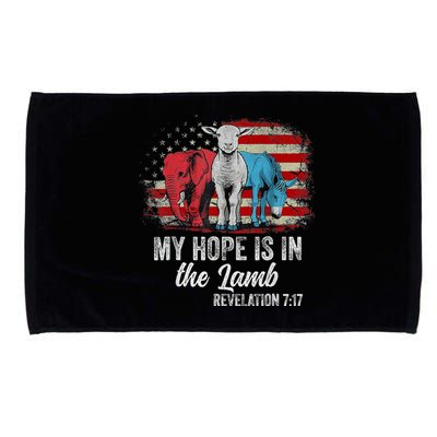 My Hope Is In The Lamb Scripture Elephant Donkey Us Flag Microfiber Hand Towel