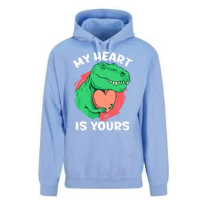 My Heart Is Yours Dinosaur Holding Heart T Rex Valentines Great Gift Unisex Surf Hoodie