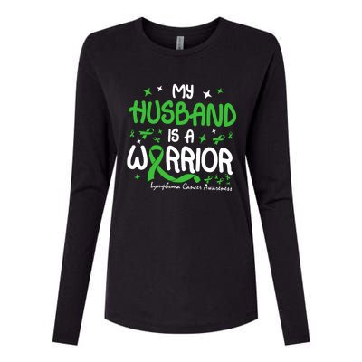 My Husband Is A Warrior Lymphoma Cancer Womens Cotton Relaxed Long Sleeve T-Shirt