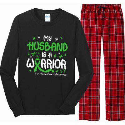 My Husband Is A Warrior Lymphoma Cancer Long Sleeve Pajama Set