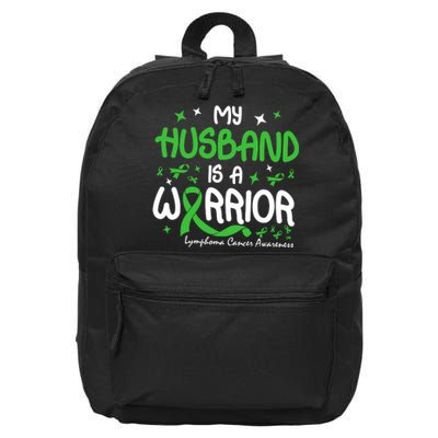 My Husband Is A Warrior Lymphoma Cancer 16 in Basic Backpack