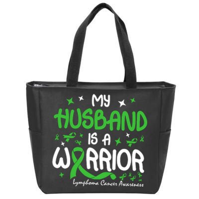 My Husband Is A Warrior Lymphoma Cancer Zip Tote Bag