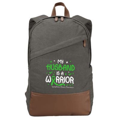 My Husband Is A Warrior Lymphoma Cancer Cotton Canvas Backpack