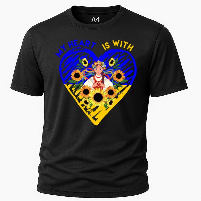 My Heart Is With Ukraine Sunflower Cooling Performance Crew T-Shirt