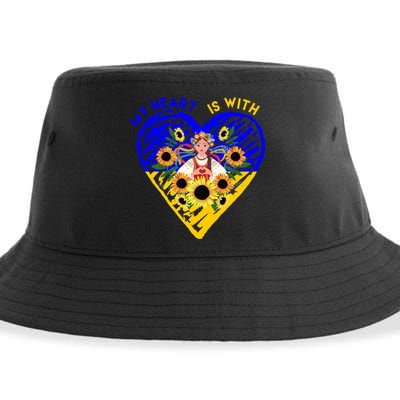 My Heart Is With Ukraine Sunflower Sustainable Bucket Hat