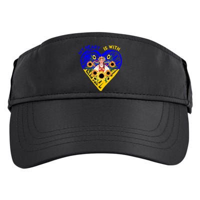 My Heart Is With Ukraine Sunflower Adult Drive Performance Visor