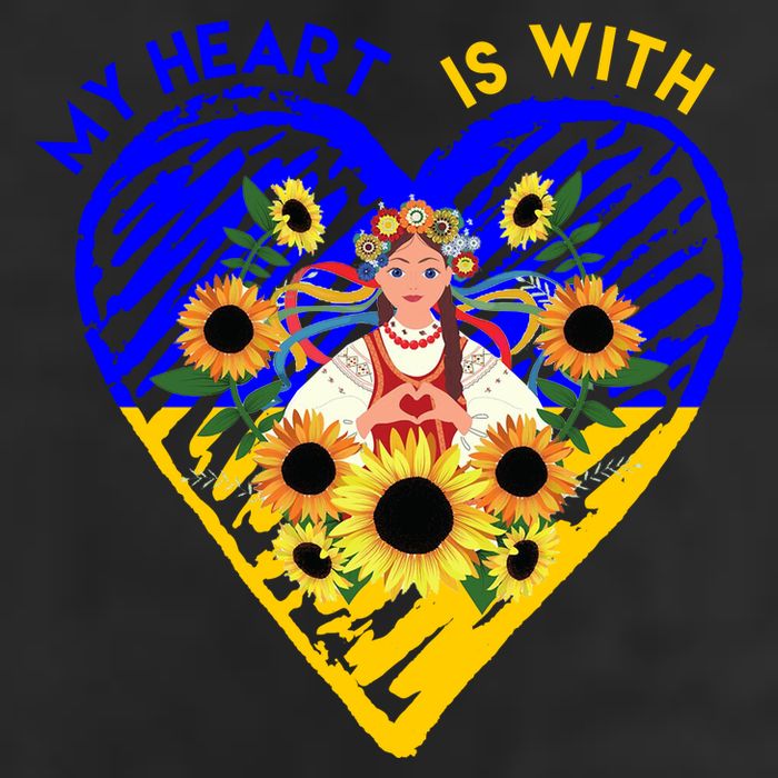 My Heart Is With Ukraine Sunflower Adult Drive Performance Visor