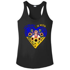 My Heart Is With Ukraine Sunflower Ladies PosiCharge Competitor Racerback Tank