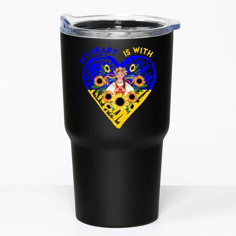 My Heart Is With Ukraine Sunflower Tumbler