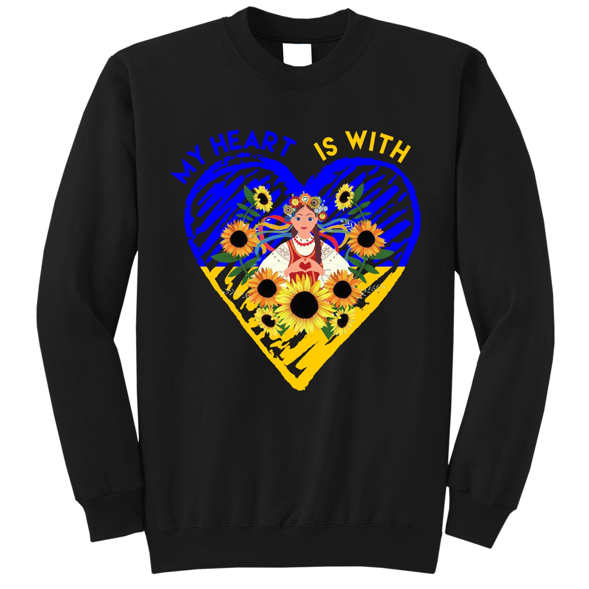 My Heart Is With Ukraine Sunflower Tall Sweatshirt