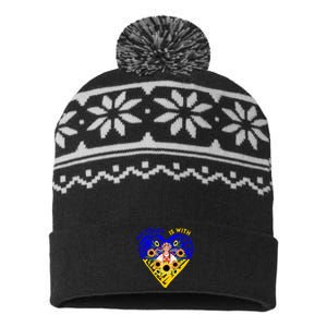 My Heart Is With Ukraine Sunflower USA-Made Snowflake Beanie