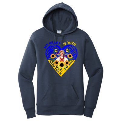 My Heart Is With Ukraine Sunflower Women's Pullover Hoodie