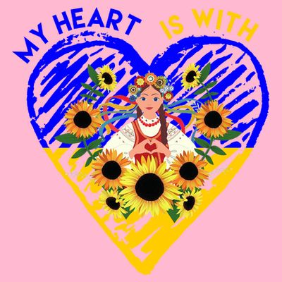 My Heart Is With Ukraine Sunflower T-Shirt