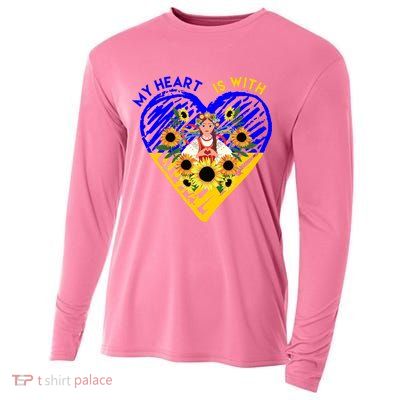 My Heart Is With Ukraine Sunflower Cooling Performance Long Sleeve Crew